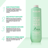 Luxliss végétalien nanoplastie kératine crème de traitement lisse brésilienne éruption kératine protéine traitement des cheveux pour le lissage des cheveux