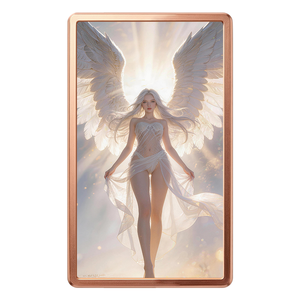 Barre de cuivre Angel White Wings 10 oz 999 Fine, imprimée UV, Lumière Divine, Fantaisie, Pièce de collection - Product Image 1