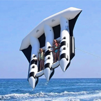 Bateaux de pêche gonflables de poisson volant gonflable de 6 sièges pour le parc aquatique, bateau volant de pêche de tube de flotteur gonflable