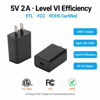 Adaptateur secteur USB 5V 2A 10W certifié CE FCC, chargeur mural avec prise EU/US pour l'alimentation des appareils intelligents