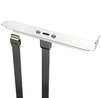Cable plano USB 3.2 Gen2x2 de 20 Gbps, cable de extensión con conector de placa base Tipo-E de 20 pines a ranura PCI hembra Tipo-C, 10 Gbps