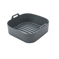 Accessoires pour friteuse à air : Panier en silicone réutilisable de qualité alimentaire, carré, antiadhésif, pour friteuse à air et four, idéal pour la cuisson.