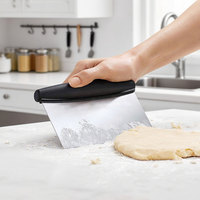 Grattoir à pâte carré multifonctionnel, écologique, durable, en acier inoxydable, avec règle, qualité alimentaire, 6x4 pouces, outil de pâtisserie