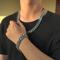 Bracelet de Couple personnalisé avec gravure de Logo, nom de Couple, collier de bricolage en acier inoxydable, Miami cubain, chaîne à maillons