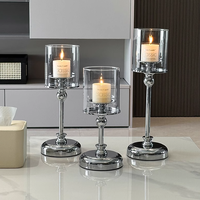Ornements métal verre bougeoirs pièces centrales grand ouragan bougeoir pour décoration de mariage dîner accessoires Table