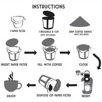Filtres K-Cup 100% biodégradables, jetables, pour cafetières à portion individuelle, K Latte, K Select, K Compact