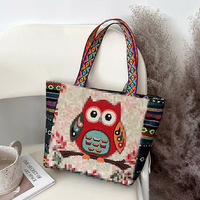 Sac fourre-tout brodé style ethnique tendance 2025 – Petit sac à bandoulière artistique et raffiné pour femme – Sac en toile simple pour femme