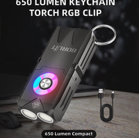 Senter Mini EDC LED Tahan Air IP65 USB Isi Ulang dengan Sinar yang Dapat Disesuaikan, Jangkauan 100m, SOS/Kedip, 1000 Lumens, Aluminium