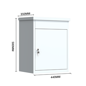 Rustproof Outdoor Secure Parcel Mailbox <strong>White</strong> Powder Coating Metal <strong>Letterboxes</strong> for Posts Steel Material - Product Image 2
