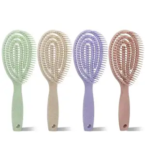 100% Bio-friendly Detangler Hair Brush Wheat Straw Detangling Most Popular Scalp Massager Comb Hair Styling Wet Dry Brushes