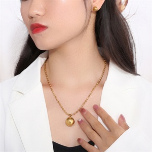 ชุดเครื่องประดับทองชุบคุณภาพสูง สร้อยคอ ต่างหู ลูกปัด - Product Image 4