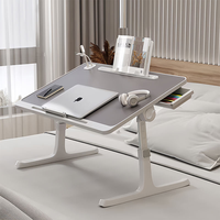 Table de lecture portable et pliable en bois pour ordinateur portable avec fonction de réglage en hauteur pour chambre à coucher