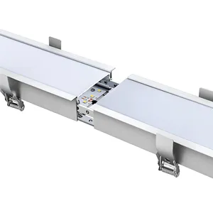 Profilé en aluminium sans soudure encastré LED luminaire linéaire certifié CE plafonnier LED linéaire centres commerciaux immeubles de bureaux