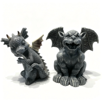 Ensemble de statues en résine Dragon et Gargoyle, figurines de jardin gothiques, décoration de jardin d'Halloween, décoration de table intérieure, vente en gros OEM ODM