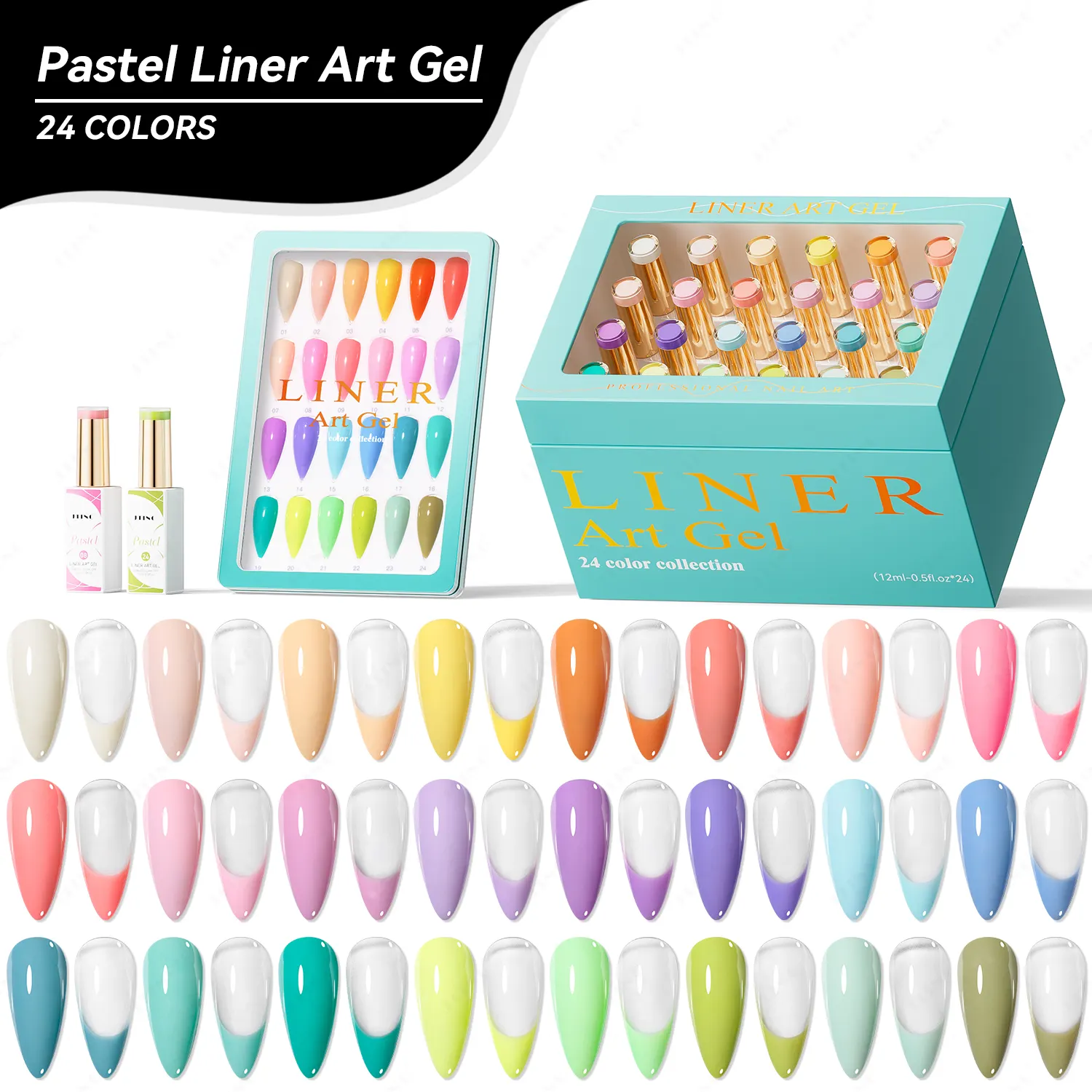 JTING Coleção de esmalte de gel para unhas, folha de pastel de 24 cores, popular, personalizada, OEM/ODM com design exclusivo