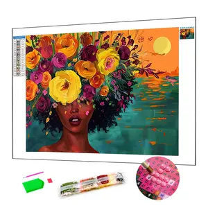 Wholesale 30x40cm Custom Diamond Art Beautiful Woman 5d DIY Diamond Painting Home Decor Embroidery Full Set Diamond Mosaicc