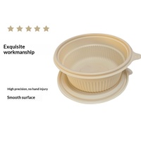 Bol jetable biodégradable à surface lisse de 22 oz avec couvercle, récipient alimentaire rond écologique pour soupe, vente en gros, compostable