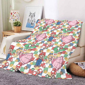 Manta de Felpa Súper Suave y Cálida con Dibujos Animados de <span class=keywords><strong>Mario</strong></span> <span class=keywords><strong>Bros</strong></span>, Impresiones Personalizadas por Sublimación, Mantas de 50x60 Pulgadas - Product Image 3