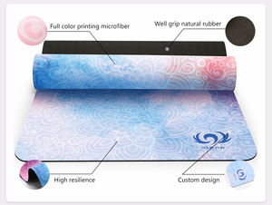 Tapete de Pilates de Alta Calidad con Superficie de Gamuza y <span class=keywords><strong>Base</strong></span> de Caucho Natural, Antideslizante, Lavable a Máquina, Tamaño/Estampado Personalizable, Extra Grueso - Product Image 4