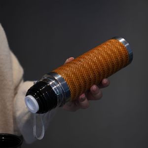 Gobelet isotherme en bambou tissé 400 ml, portable, pour les voyages - Product Image 4