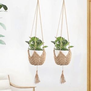 Bầu Trời thực vật nồi lưới Deco lưới 10 inch UK Treo Giỏ dệt trong chậu 12 Chậu 8 móc áo màu đen khay hoa trong nhà - Product Image 2