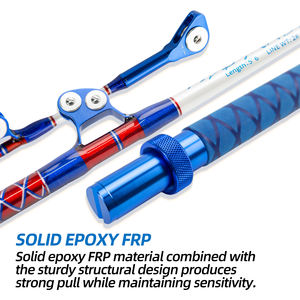 Canne à pêche en mer pour gros gibier, 1,5 pièce, 1,7 m, en fibre de verre, 100 lb, pour <span class=keywords><strong>la</strong></span> pêche au trolling du thon, du groupé et du snapper - Product Image 4