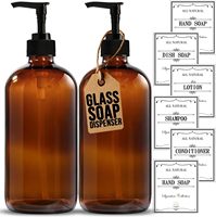 Bouteille en verre ambré Boston ronde avec pompe, personnalisable, 250 ml, 500 ml, 16 oz, 8 oz, pour savon liquide, lotion corporelle, shampoing – Meilleures ventes