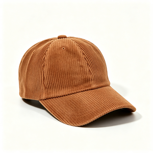 Casquette de baseball unisexe en velours côtelé, 6 panneaux, visière souple et incurvée, style Dad Hat, chaude pour l'automne et l'hiver, couleur camel, avec sangle arrière réglable en métal - Product Image 3