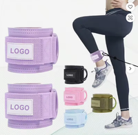 Sangles de cheville unisexes pour fitness, rembourrées en néoprène, avec double anneau en D, sangle de câble réglable, compression élastique pour exercices de fessiers et de jambes