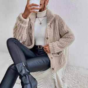 Abrigos de <span class=keywords><strong>mujer</strong></span> de Otoño Invierno <span class=keywords><strong>para</strong></span> <span class=keywords><strong>Amazon</strong></span>, superventas, chaqueta cárdigan cálida informal de manga larga de lana de doble cara transfronteriza - Product Image 3