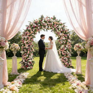 Arco de Flores Artificiales 3D 5D Personalizado para Bodas - Material de Seda, Decoraciones para Navidad y Regreso a Clases - Product Image 1