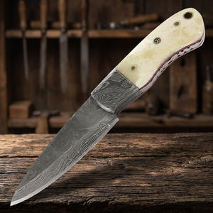 Beautiful Custom SIZZCO Industrial Grade Damascus Steel Fixed Blade <b>Knife</b> OEM Supported Camel <b>Bone</b> <b>Handle</b> Utility <b>Knife</b> for - Product Image 2