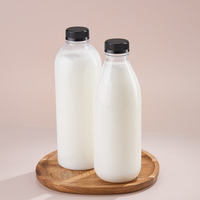 Bouteilles de lait en PET transparentes recyclées de 330 ml, 500 ml, 750 ml, 850 ml et 1 L avec bouchon inviolable anti-fuite