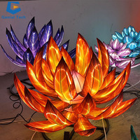JFL-28 Nouvel An Chinois Lanterne Festival Décoration Extérieure LED Soie Vivid Date Fleur Lanterne