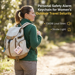 Alarme de porte mobile portable OEM, sirène puissante, lumière stroboscopique, matériau ABS, fonction SOS, cordon de charge USB, dispositif de sécurité pour dortoir, voyage - Product Image 2