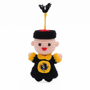 Poupée au crochet faite à la main Oncle Ying, cadeau créatif, pack d'emojis, porte-clés pour voiture, ornement de bureau, porte-clés, Oncle Ying taoïste - Product Image 3