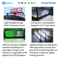 Pantalla LED para Coche P2.5, Pantalla LED Programable para Publicidad en el Techo de Coches y Taxis, Resistente al Agua