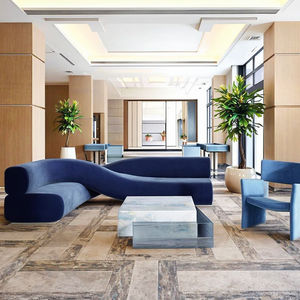 Ensemble de canapé en tissu créatif design pour le bureau et les loisirs en coin, forme torsadée irrégulière pour magasin de vêtements - Product Image 2