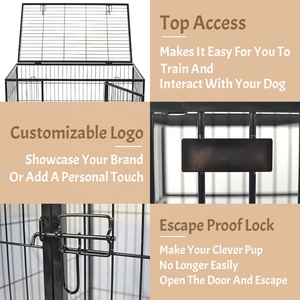 <span class=keywords><strong>Cage</strong></span> pour chien en métal robuste, ouverte en haut, avec plateau en plastique - Product Image 4