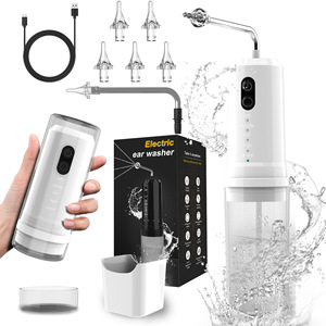 Nettoyeur d'oreilles portable, kit de retrait de cérumen, nettoyeur de pores, seringue à eau rechargeable, 4 modes d'irrigation et de lavage des oreilles - Product Image 4