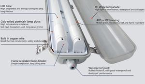 T8 IP65 <b>Light</b> 2FT/4FT/5FT PC Triproof LED Outdoor or <b>Indoor</b> Moisture Proof Lighting Fixture - Product Image 5