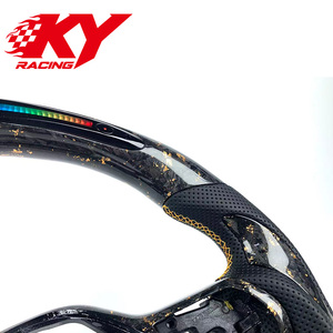 Volant en fibre de carbone forgé doré personnalisé avec LED RPM pour Honda Civic 9e et 11e génération, Accord 10e génération, SI, Acura Integra, CRV, Civic EX - Product Image 2