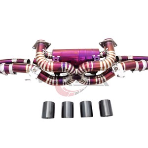 Sistema de escape de titanio Vortex Racing compatible con Aston Martin Vantage 4.0T 4.7L Valvetronic Catback, silenciador con sistema de calentamiento, color púrpura. - Product Image 5