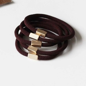 Élastique à cheveux en tissu, couleur unie, haute élasticité, usage quotidien, design quadrilatère AL-98 - Product Image 3