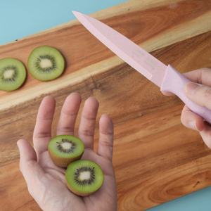 Juego de Cuchillos de Chef de Cinco Piezas, Acero Inoxidable, Coloridos, con Acabado en Paja de Trigo y Pintura Rosa, Venta Caliente - Product Image 3