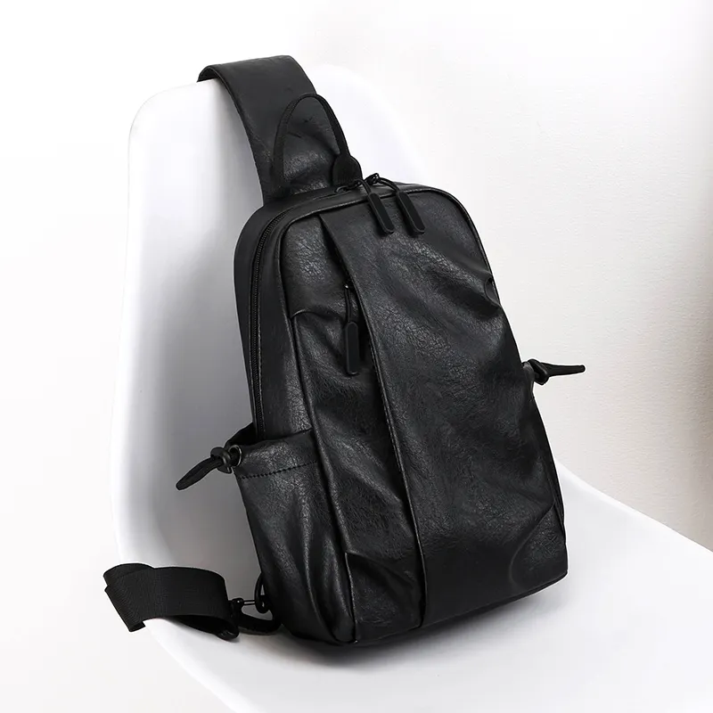 Men's Chest Bags PU Polyester Chest bag Waterproof Anti Theft Sling Single Shoulder Crossbody Bag for Travel oem