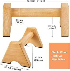 Supports de pompes en bois de haute qualité, épaissis et renforcés, améliorent la stabilité pendant l'exercice - Product Image 5