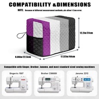 Housse de machine à coudre matelassée personnalisée en polyester, motif arc-en-ciel gay, pour équipement de couture domestique, protection anti-poussière pour les périodes de non-usage