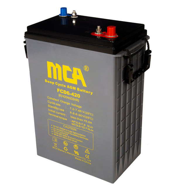 Good Quality MCA Deep Cycle  6v 420ah Marine Battery