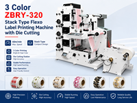 Machine d'impression d'étiquettes flexo avec découpe automatique en ligne 3 couleurs ZBRY-450 pour étiquettes autocollantes, sacs en papier et impression de cartes